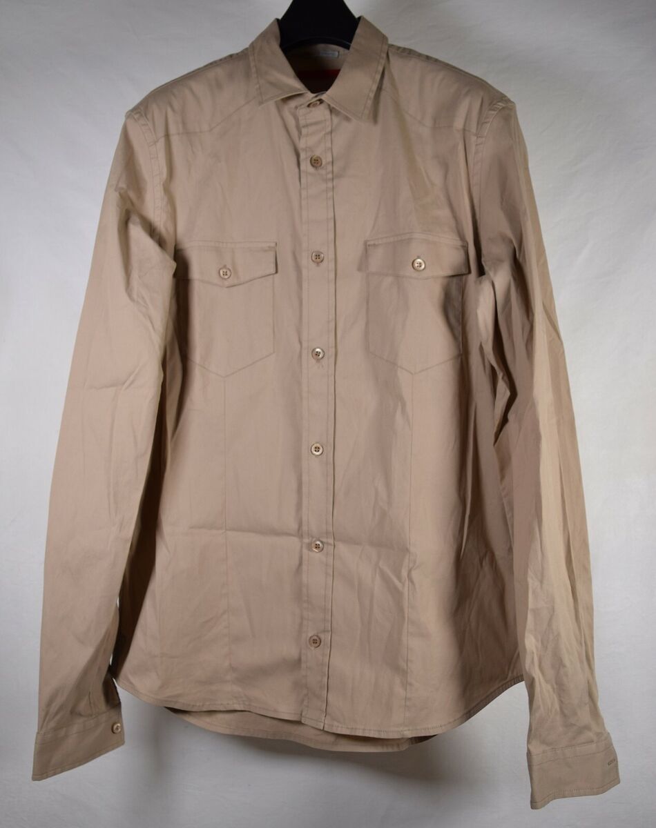 Prada Mens Shirt Button Down LS Beige Khaki Top 40 | eBay Prada Mens Shirt Button Down LS Beige Khaki Top 40 | eBay