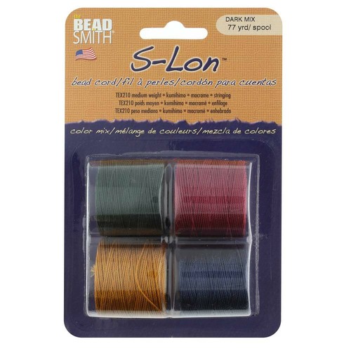 S-Lon Bead Cord Diameter .5mm Dark Mix 28575 (4 spool) - Picture 9 of 10