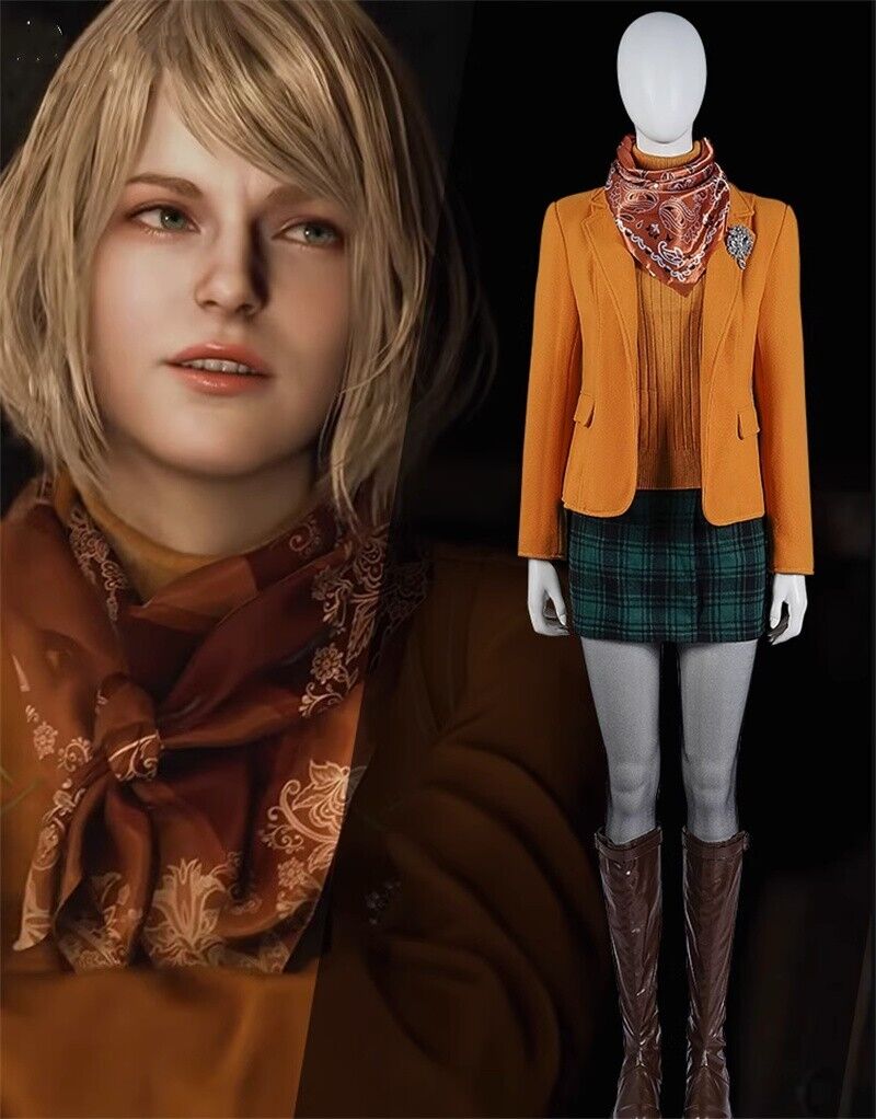 Resident Evil 4 Ashley Graham Cosplay Costume Halloween Carnival