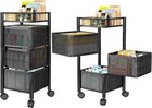 4-Tier Rotating Kitchen Storage Rack Trolley Cart Shelf Veg Serving Stand