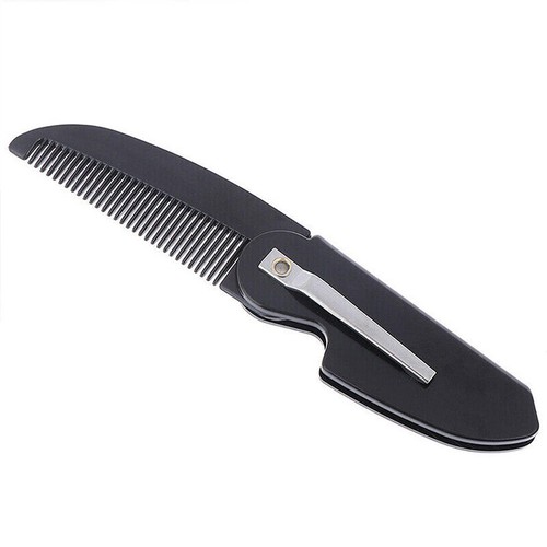 Cepillo peine de pelo de bolsillo para hombres barba bigote palma cuero cabelludo masaje champú viaje - Imagen 9 de 9