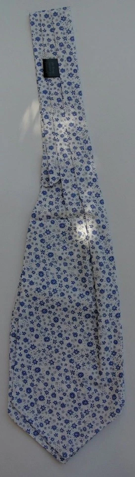 Combo quadrado de bolso branco azul floral Ascot gravata mistura de algodão - Imagem 3 de 4