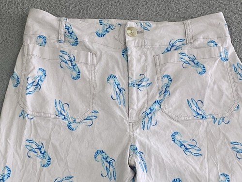 Maeve Anthropologie Colette Pant Size 31 Blue Lobster Wide Leg Crop Coastal EXC - Picture 3 of 15