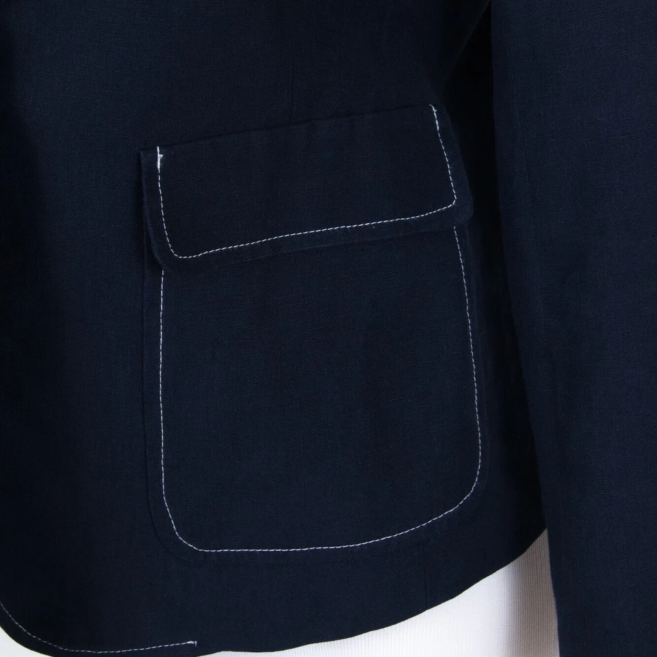 Chaqueta Blazer Band Of Outsiders NIÑO 1 Botón 100% Lino Azul Marino Manga Larga talla 2 Foto 4 de 4