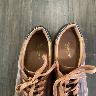 Moretti Gold Label  Navy and Brown Cap-Toe Lace-Up Boots Moretti | Shoes | Moretti Gold Label Lazaro Blue Leather  main image 2