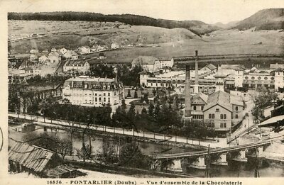 PONTARLIER Übersicht der Schokoladenfabrik PLUS eine Karte ANGEBOT