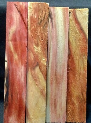 K D Flaming Red BOX ELDER  Pen Blanks/KnifeScales Reel Seats  7/8  Sq. X 5  B-1