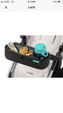 Universal Stroller Tray with Insulated Sippy Cup Holder - Upgraded Rigid Frame