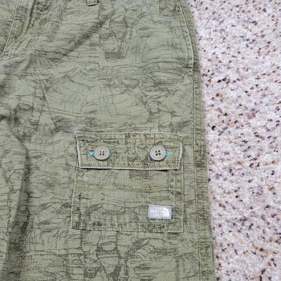 Pantalones Cortos North Face Para Mujer 6 Largos Verde Carga Desgarro Aire Libre Senderismo Distress * Foto 2 de 4