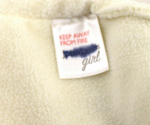Mädchen WINTERMÜTZE Blumen bestickt CREME Strick JOHN LEWIS Fleece gefüttert Ohrenklappen - Bild 4 von 4