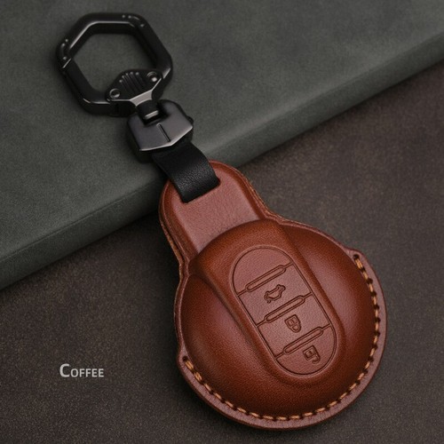 Leather Remote Car Key Case Cover Protect For BMW MINI COOPER F54 F55 F56 F57 - Picture 8 of 20