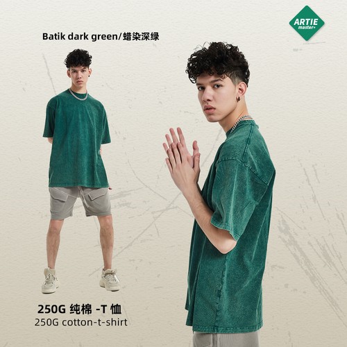 2024 Spring/summer new stir-fried snow batik wash T-shirt Vintage short-sleeved - Picture 23 of 30
