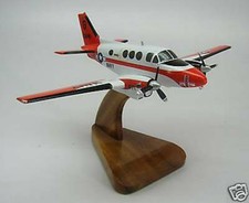 T-44-A Beech King Air Civil Utility T44 Airplane Desk Wood Model Small New