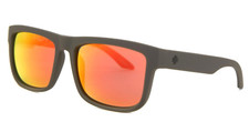 NEW Spy Discord Sunglasses-Soft Matte Dark Gray-Happy Red Mirror Polarized Lens