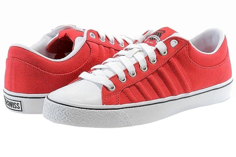 K-Swiss Herren Mode Turnschuhe Adcourt Cvs Niedrig Rot Weiß Turnschuhe K-Swiss Herren Mode Turnschuhe Adcourt Cvs Niedrig Rot Weiß Turnschuhe