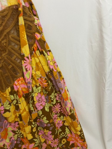 Tunica top GRATIS Bali fiore marocchino FLOREALE ruggine boho taglia small - Foto 8 di 12
