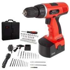 New Stalwart 78PC 18V Cordless Drill Set with Bits,Sockets,and Drivers (Red),USA