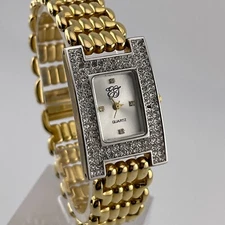 EJ Womens Watch 22mm Case Blingy Gem Set Bezel Quartz Three Hands
