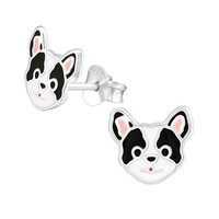 Hunde Ohrringe 925 Silber - Kinder MäDchen French Bulldog Ohrstecker Schmuck