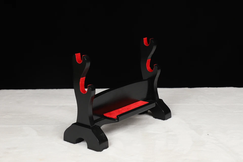 Soporte de espada madera maciza soporte de espada de 2 niveles para exhibición katana samurai japonesa Foto 3 de 4