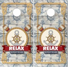 Nautical Lake House Wood Cornhole Wrap Bag Toss Skin Decal Sticker