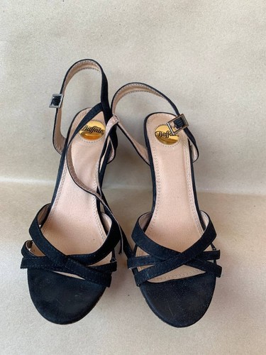 Sandali slingback Buffalo London vintage Y2K neri taglia EU 36/ US 6 #S040 - Foto 3 di 10