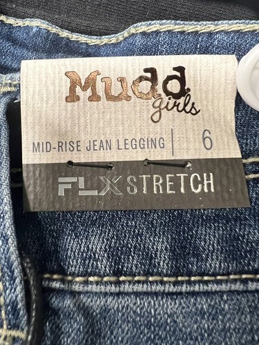 MUDD $38 Blue FADED DENIM JEGGINGS Stretch Mid Rise Jeans Girl's Sz 6 FAST SHIP! - Picture 3 of 7