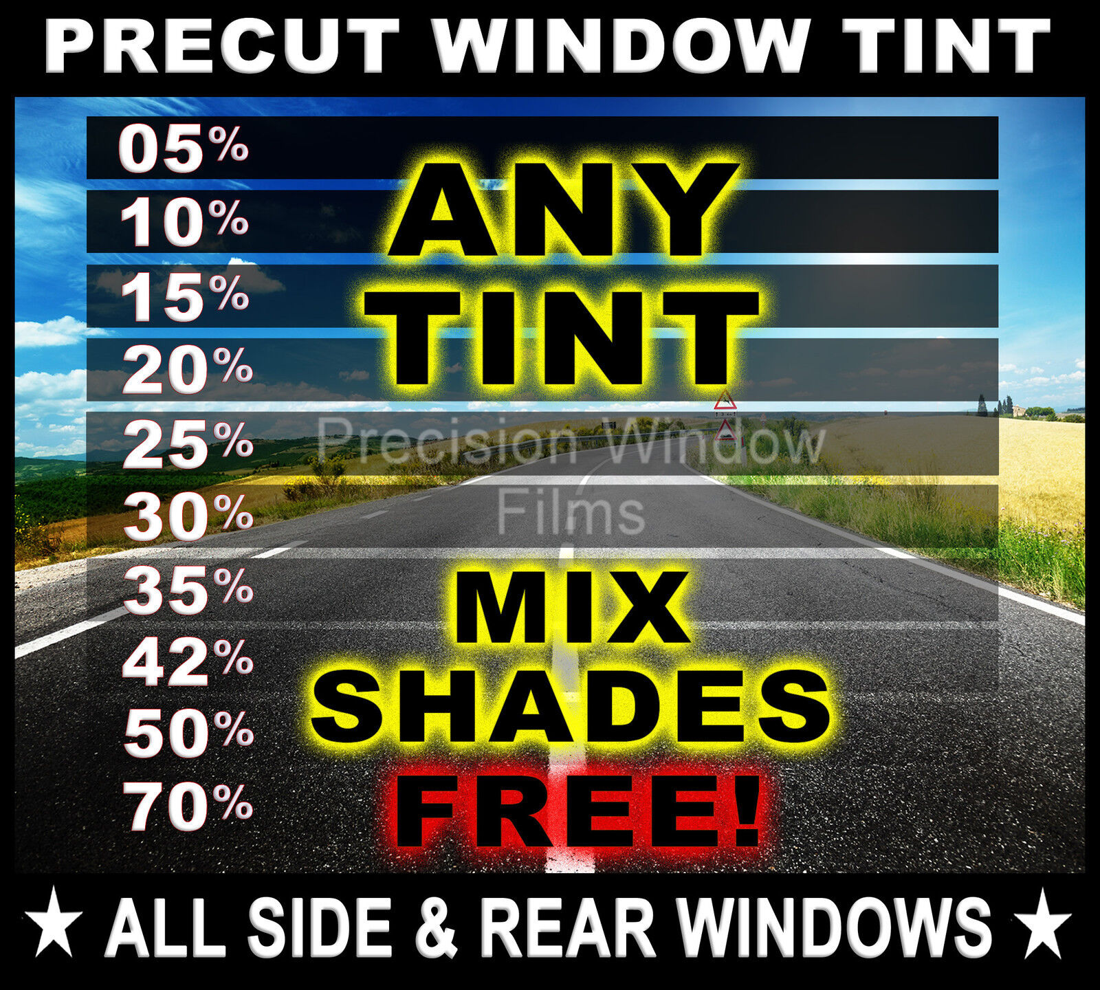 Nano Carbon Window Film Any Tint Shade PreCut All Sides & Rears for TOYOTA SUV