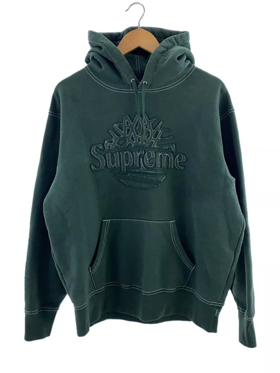 Sweat à capuche Supreme M coton vert occasion
