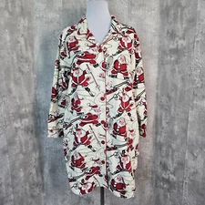 Nick & Nora Womens XL Retro Santa Christmas Holiday PJ Pajama Night Sleep Shirt