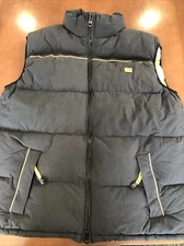 Mens Puffer vest Dunlop Motorsport Size L Black Tires Racing Nascar