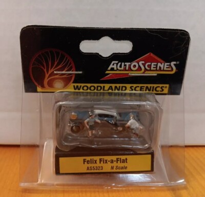 Woodland Scenics 5323 – Pkw Mit Reifenpanne Figuren Set Spur N 1:160, Für Modelleisenbahn