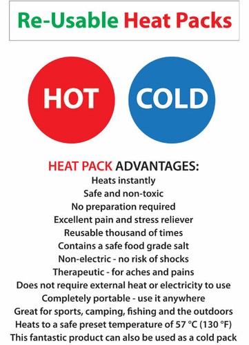 TOP BRAND ! Reusable Heat Pack, Family Package, Instant Heat Packs, Hot Packs - Picture 7 of 7