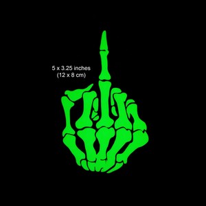 Skeleton Hand Decal Vinyl Sticker CNC Heavy Duty Middle Finger ~ 651
