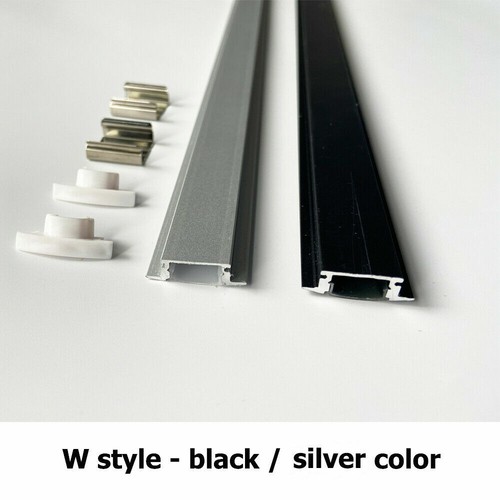 LED aluminium profile aluminium profile aluminium rail strip light 0.5 m silver black - Picture 5 of 18