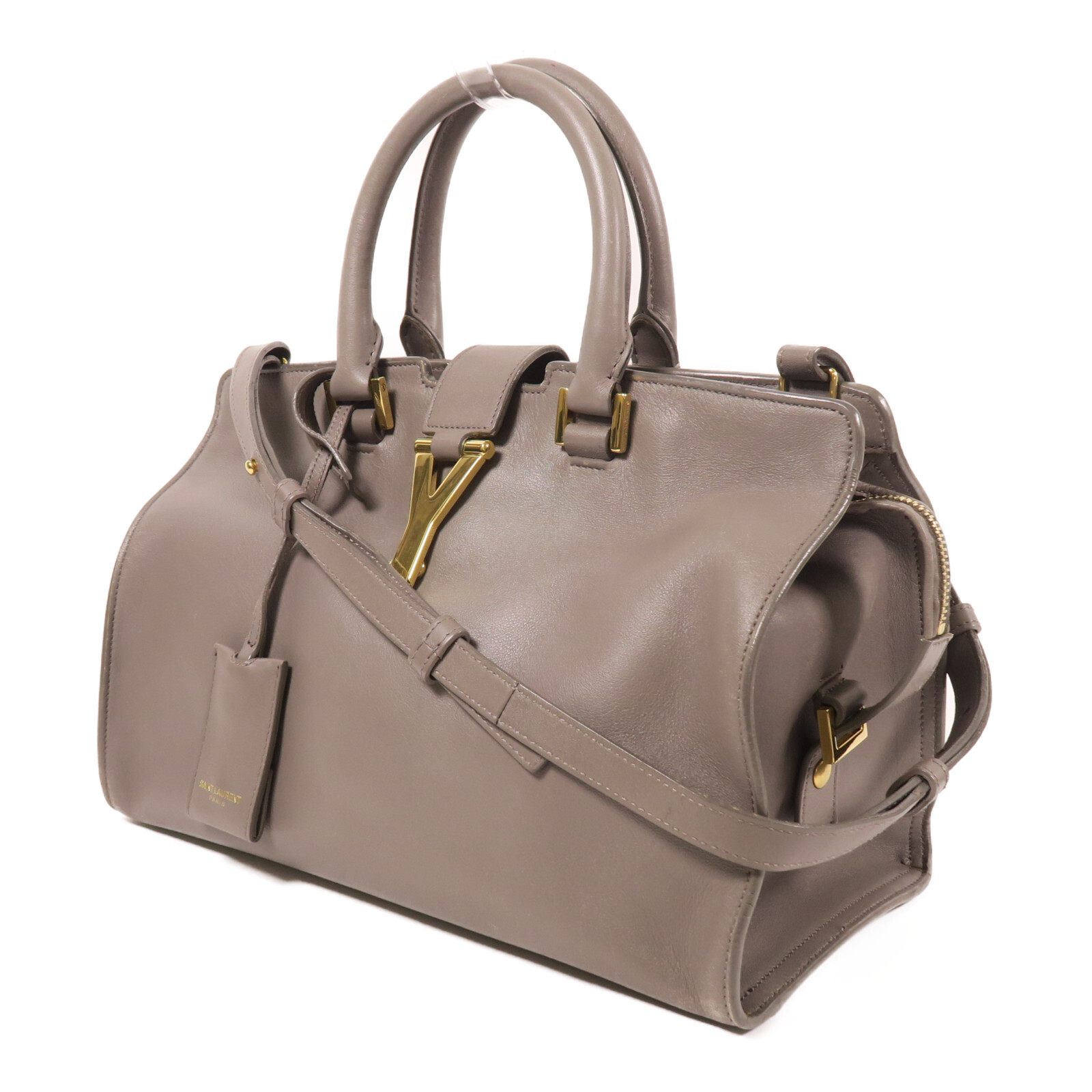 Borsa a tracolla SAINT LAURENT YSL GHW Chyc 2 vie 311210 pelle di vitello grigio