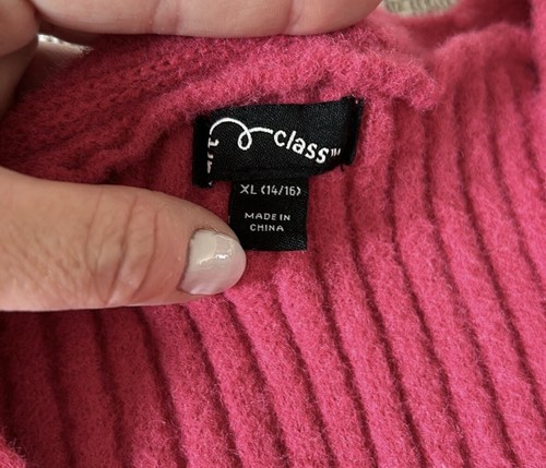 Girls' Boxy Cropped Sweater Vest Art Class Pink. Size XL 14/16 - Picture 4 of 5