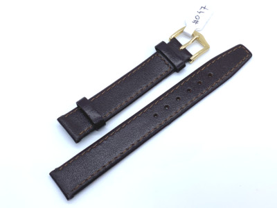 15mm Gilden Genuine Calf-Skin leather watch band strap brown #047