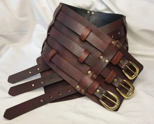 Cintura eroe tre cinturini in pelle armatura fatta a mano per cosplay e fantasia SCA LARP - Foto 4 di 4