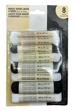 Shoe Laces 8 Pack 4 Sizes 4 Black  4 White Various Lengths New