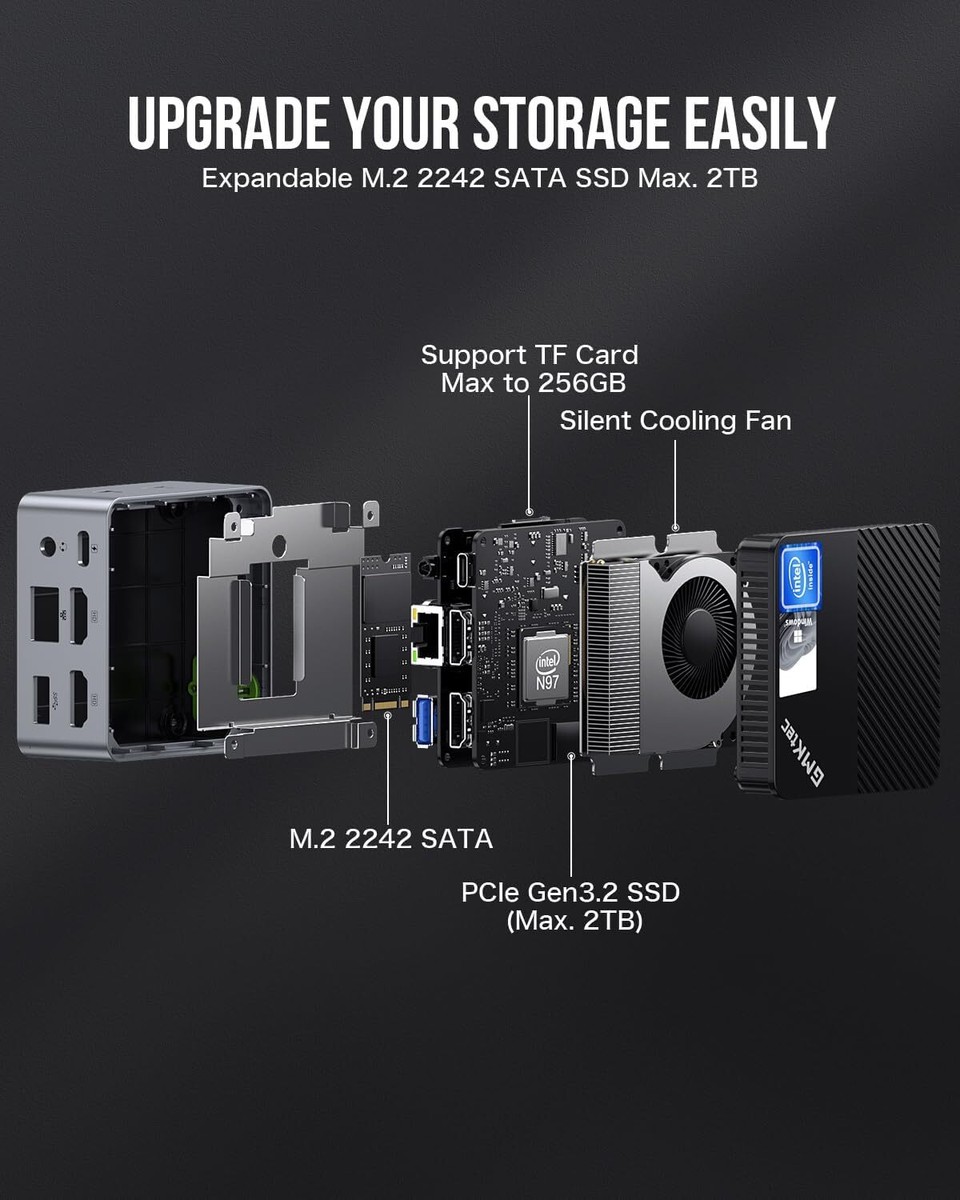 GMKtec Mini PC NucBox G5, Intel 12th Gen Alder Lake N97 (up