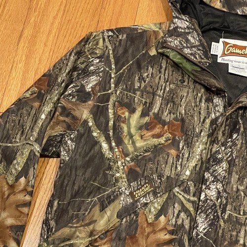 Gamehide Hunting Jacket Mens L Mossy Oak Break-Up Snap Button Zipper Hush Hide - Picture 7 of 21