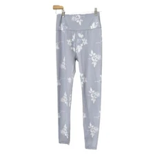 Anthropologie All Fenix Lottie Leggings Floral Light Lilac Gray High Rise Size S