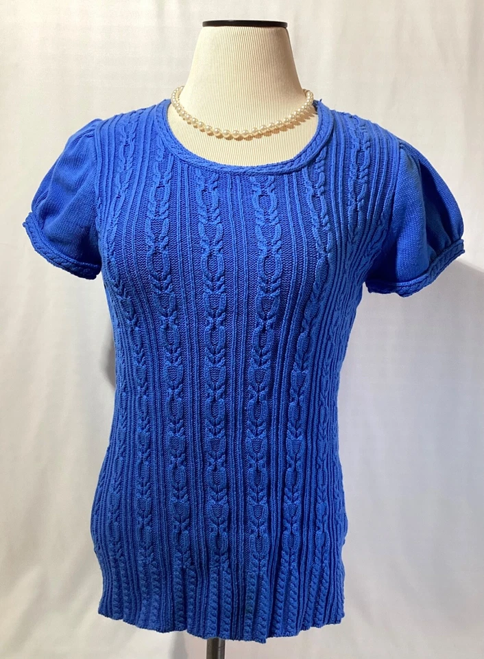 Camiseta Top Mujer Madison Studio Talla L Color Azul 100% Algodón Tejido Foto 2 de 4