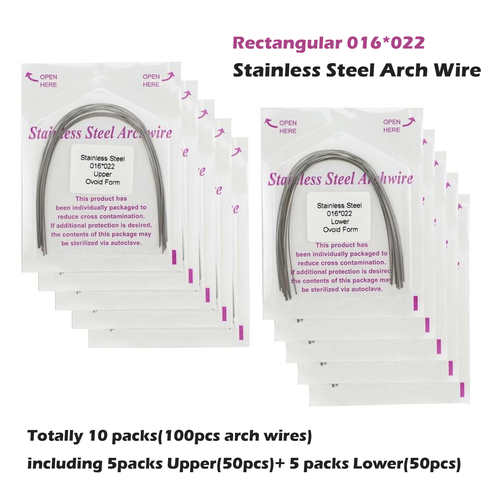 100 Stück Kieferorthopädischer Bogendraht Edelstahl rechteckig eiförmig natürliche Form - Bild 12 von 19