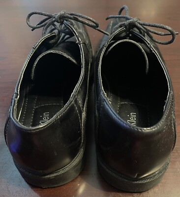 Calvin Klein Fedor Black Patent Leather Lace Up Dress  display picture 1