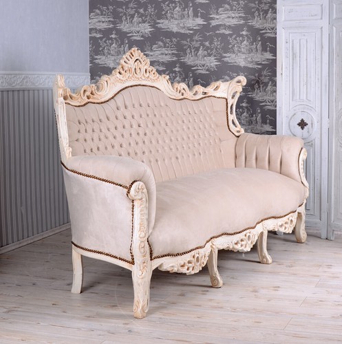 Salon Sofa Barock Sitzbank Liege Prunksofa Shabby Chic Rokoko XXL Thron VIP - Bild 4 von 6