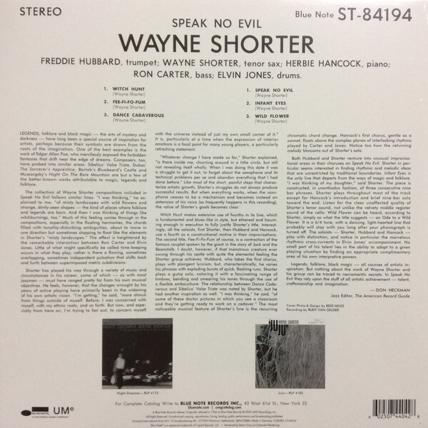 Wayne Shorter Speak No Evil LP, Album, RE, 180 2021 Modal