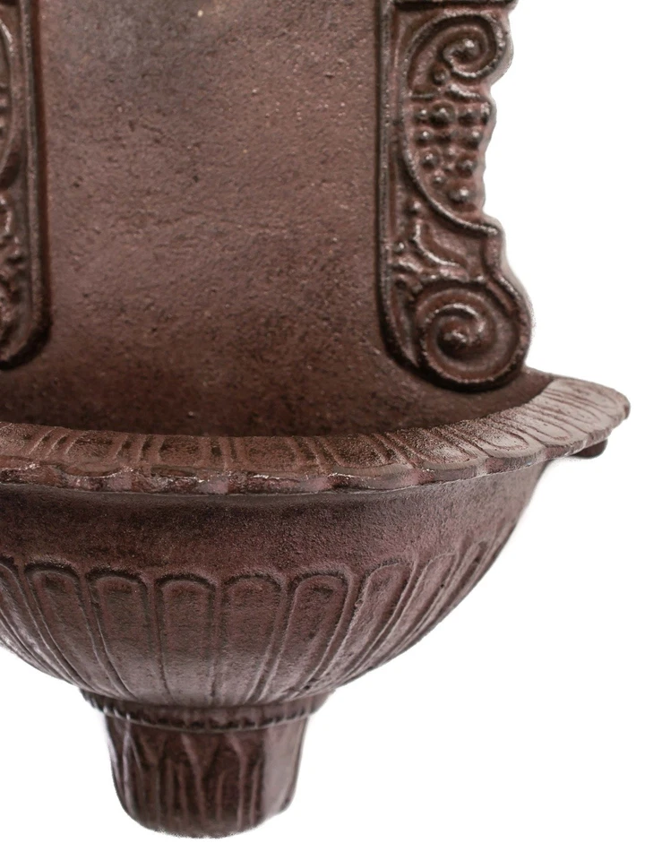 MINI Waschbecken 40cm Wandbrunnen Wein Gusseisen antik Stil Brunnen braun - Bild 4 von 4