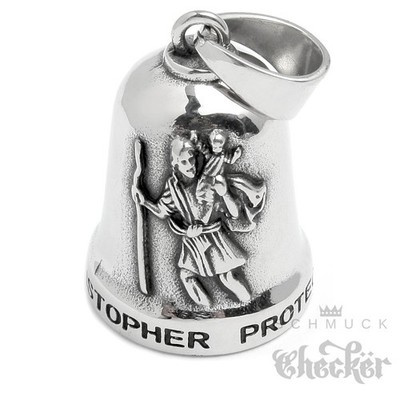 St. Christopher Biker-Bell silber gold schwarz Motorrad Glücksbringer Geschenk